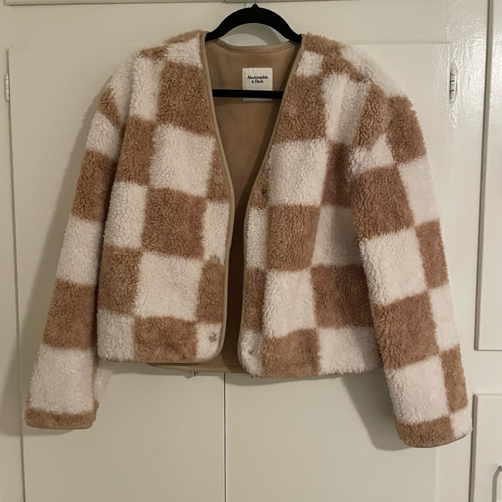 Checkered Fluffy Jacket